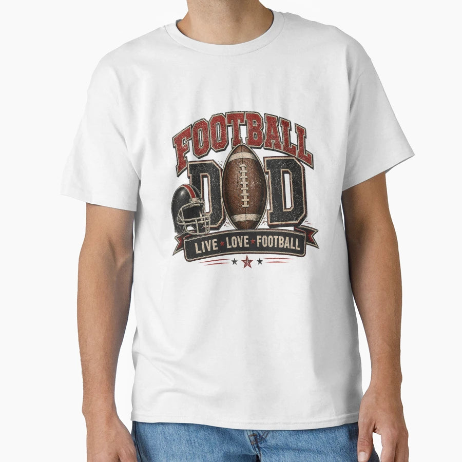 Football Dad Game Day T-Shirt - Aesthetic Graphic for Adults - T-Shirt, Sweatshirt, Hoodie