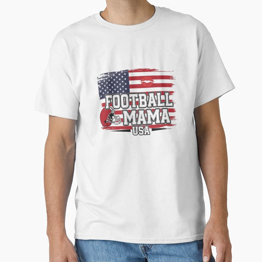 American Flag Football Mama Usa T-Shirt - Trendy Graphic Men Women - T-Shirt, Sweatshirt, Hoodie