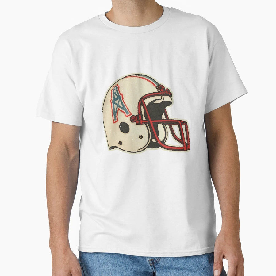 Oilers Helmet Distressed T-Shirt - Novelty Apparel Men Women - T-Shirt, Sweatshirt, Hoodie