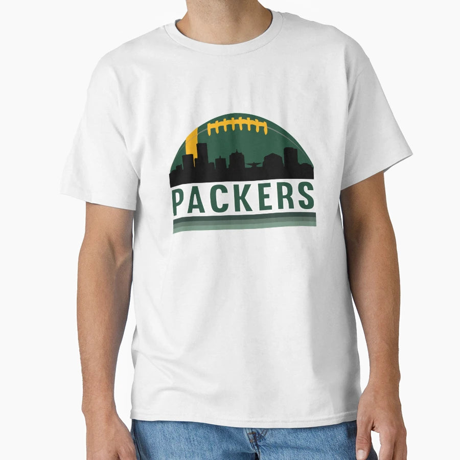 Packers Football Skyline T-Shirt - Aesthetic Graphic for Adults - T-Shirt, Sweatshirt, Hoodie