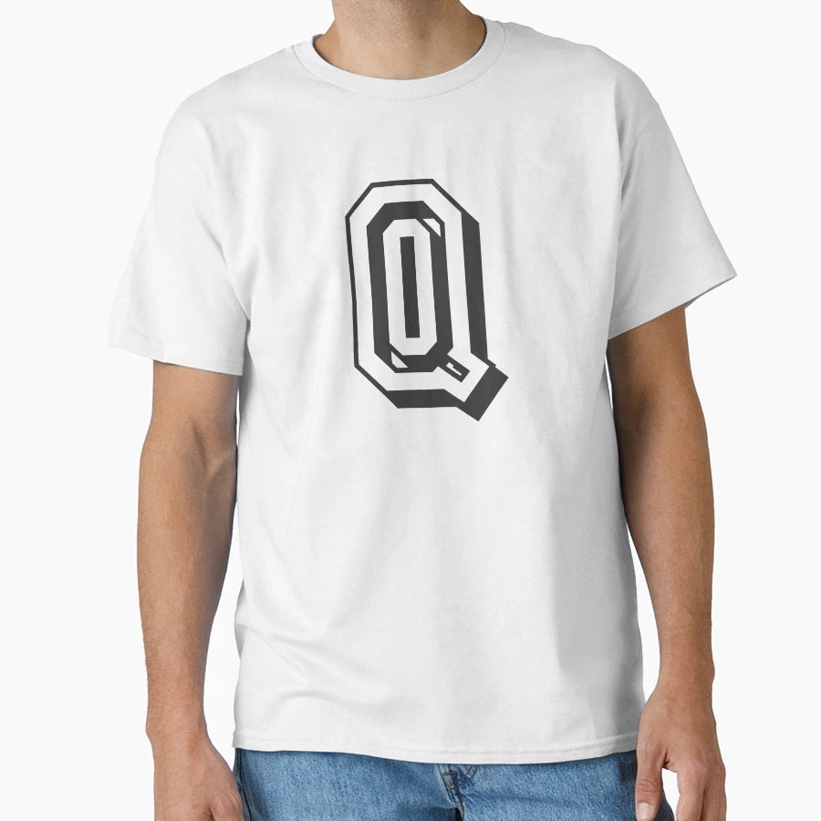 Letter Q College Font University T-Shirt - Aesthetic Graphic for Adults - T-Shirt, Sweatshirt, Hoodie