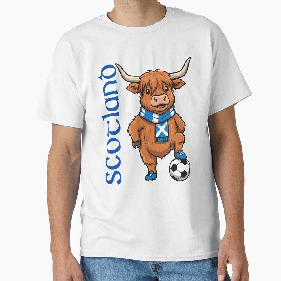 Scotland Soccer Highland Cow Football Fan Game - Adult & Kids T-Shirts, Sweatshirts & Hoodies apparel design preview 1