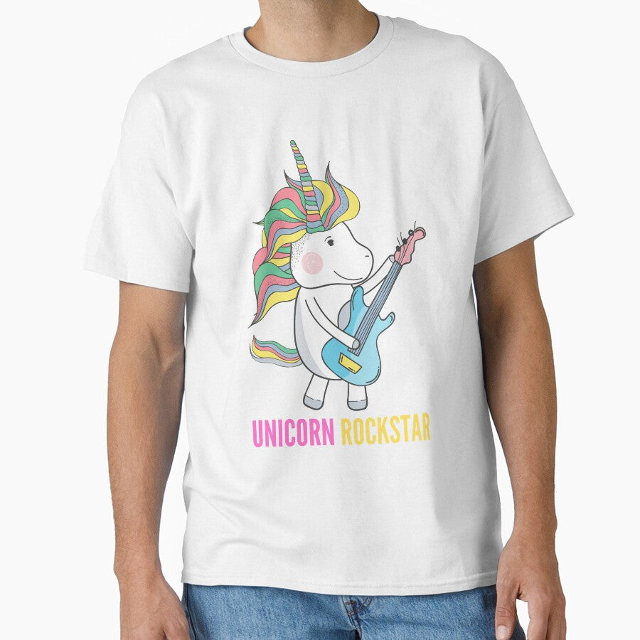 Funny-unicorn-Rockstar-music-guitar- by EricLitt - Adult & Kids T-Shirts, Sweatshirts & Hoodies apparel design preview 1