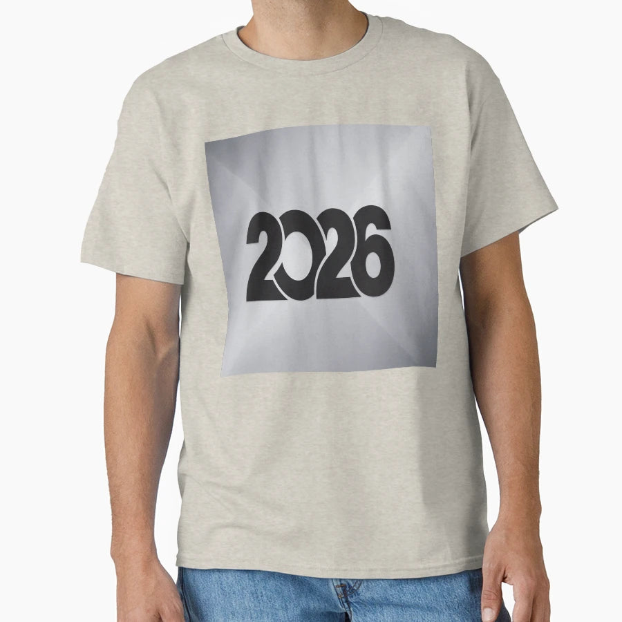 2026 Minimalist New Year Modern Bold T-Shirt - Minimalist Print for Adults - T-Shirt, Sweatshirt, Hoodie
