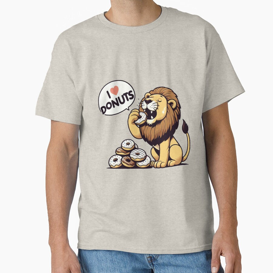 I Love Donuts Lion by LemuellTrends - Adult & Kids T-Shirts, Sweatshirts & Hoodies apparel design preview 1