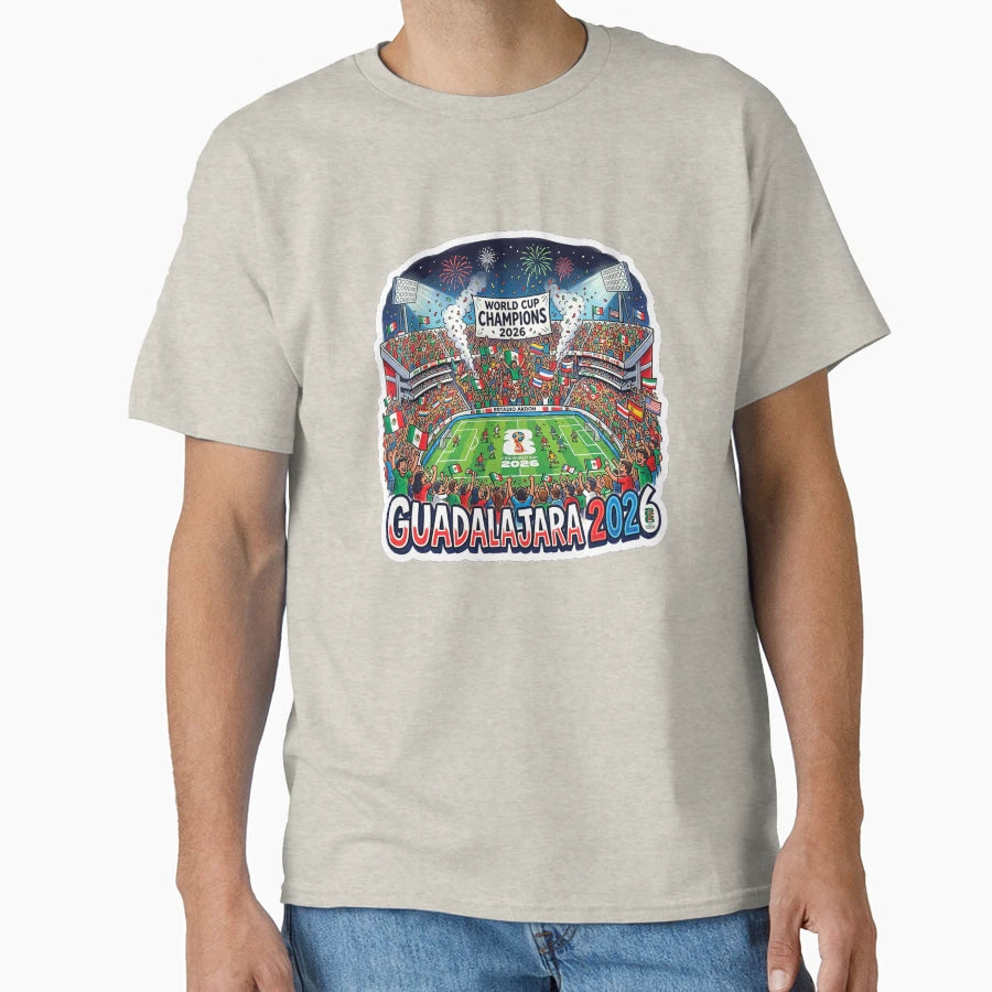 Guadalajara 2026 Stadium Soccer T-Shirt - Trendy Graphic for Adults - T-Shirt, Sweatshirt, Hoodie