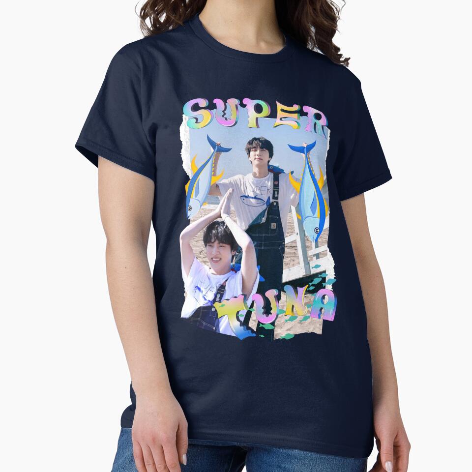 Super Tuna Collage: Fun BTS Jin Tribute by AJUNICE - Adult & Kids T-Shirts, Sweatshirts & Hoodies apparel design preview 2