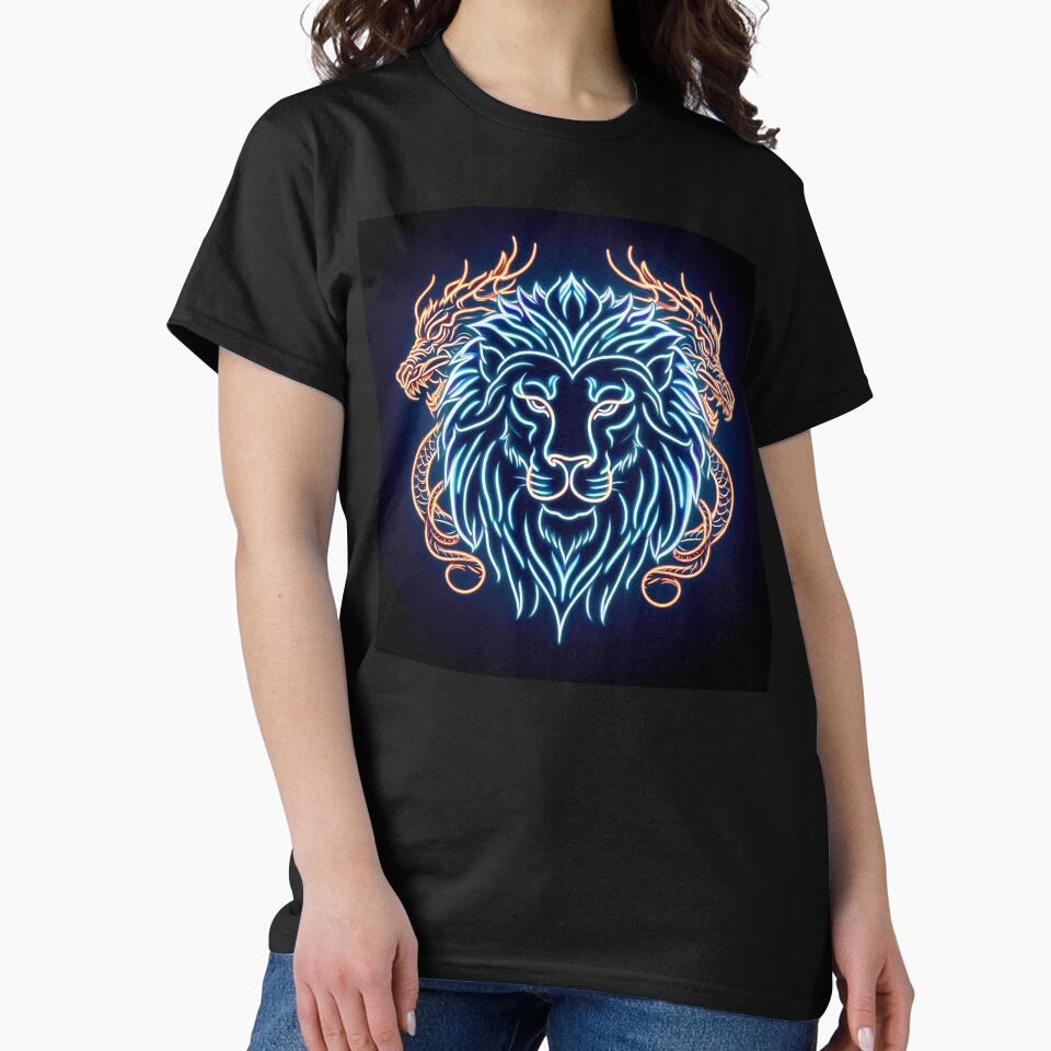 Neon Lion Dragons by Pet-Z - Adult & Kids T-Shirts, Sweatshirts & Hoodies apparel design preview 2