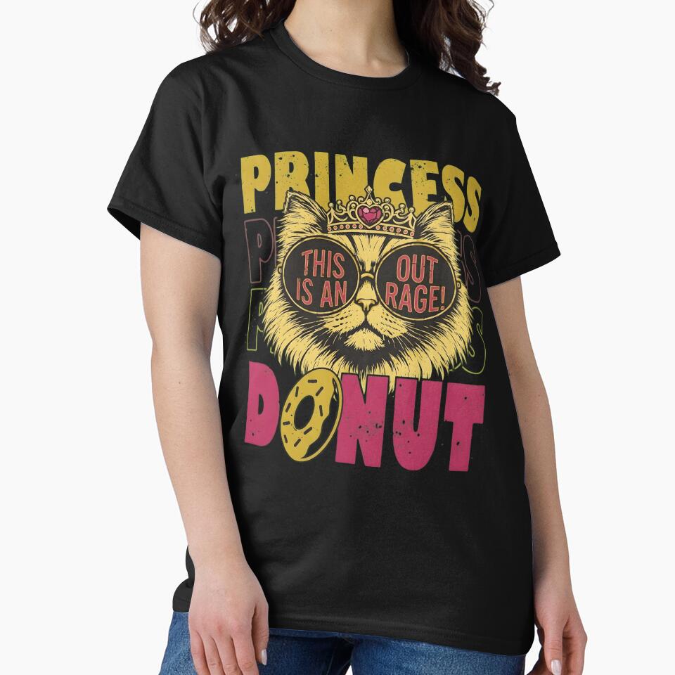 Sassy Princess Cat Outrage Funny Vintage Kitten with - Adult & Kids T-Shirts, Sweatshirts & Hoodies apparel design preview 2