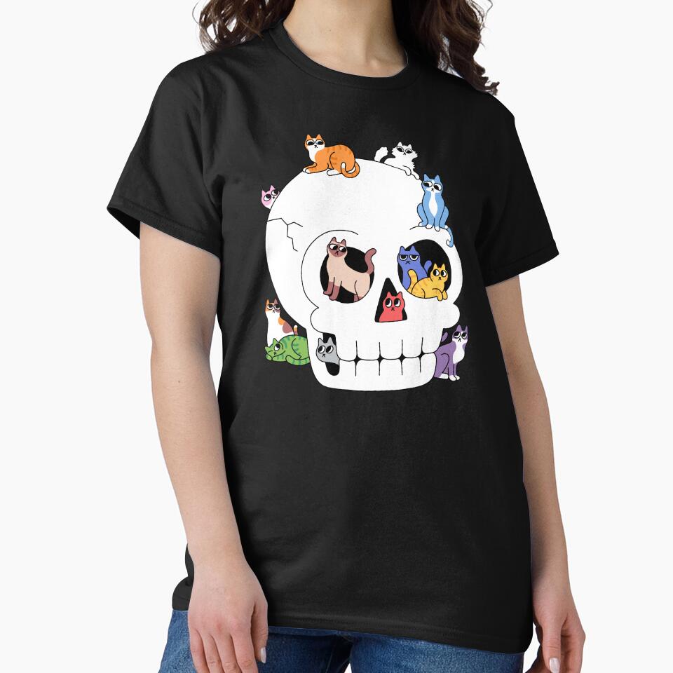 Skull is Full of Cats by obinsun - Adult & Kids T-Shirts, Sweatshirts & Hoodies apparel design preview 2