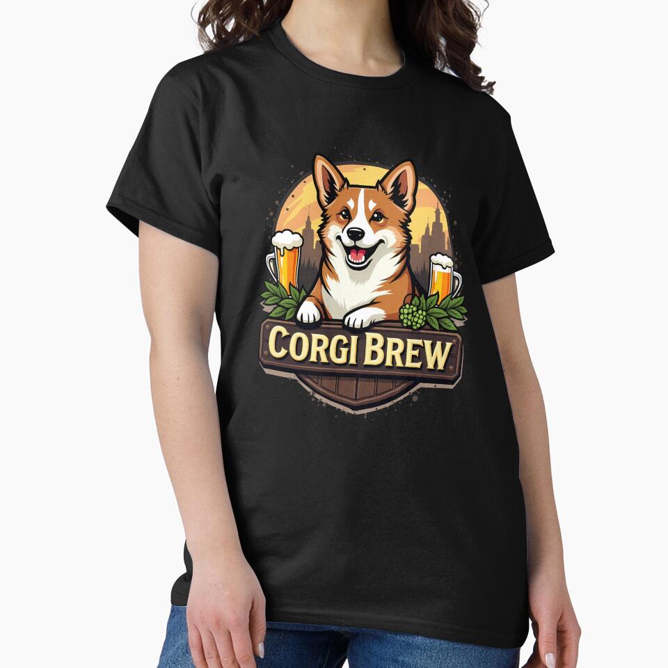 Microbrewery Corgi Brew Craft Beer Charm by zoughlal - Adult & Kids T-Shirts, Sweatshirts & Hoodies apparel design preview 2