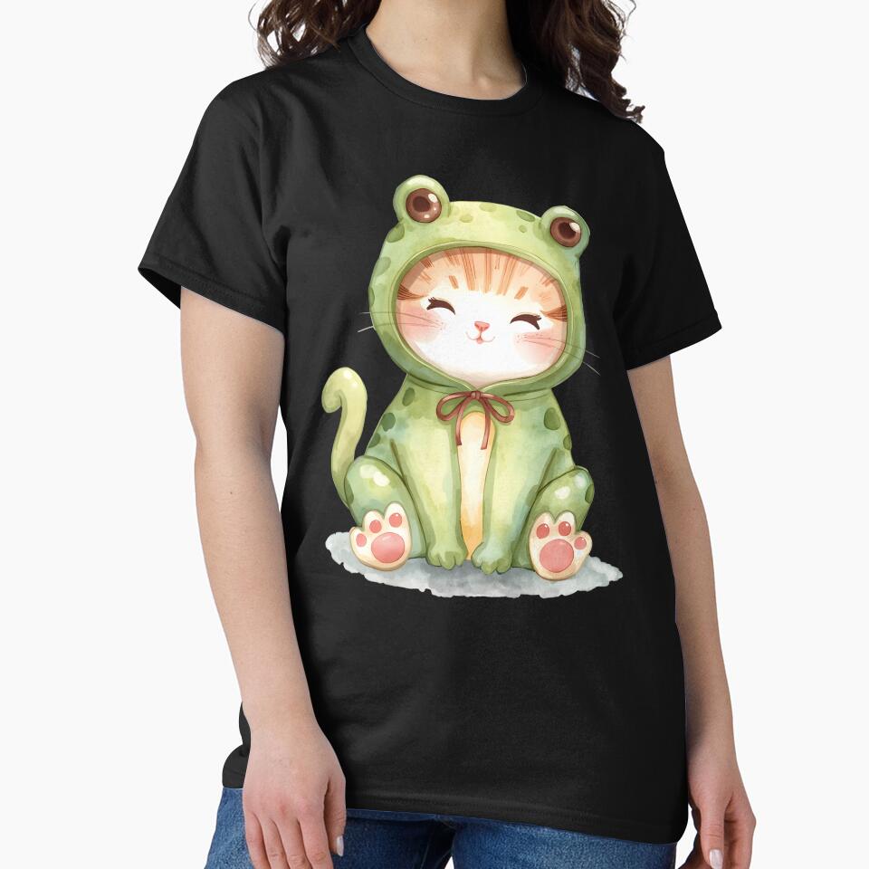 Cute little frog cat in kawaii style by uunaa - Adult & Kids T-Shirts, Sweatshirts & Hoodies apparel design preview 2