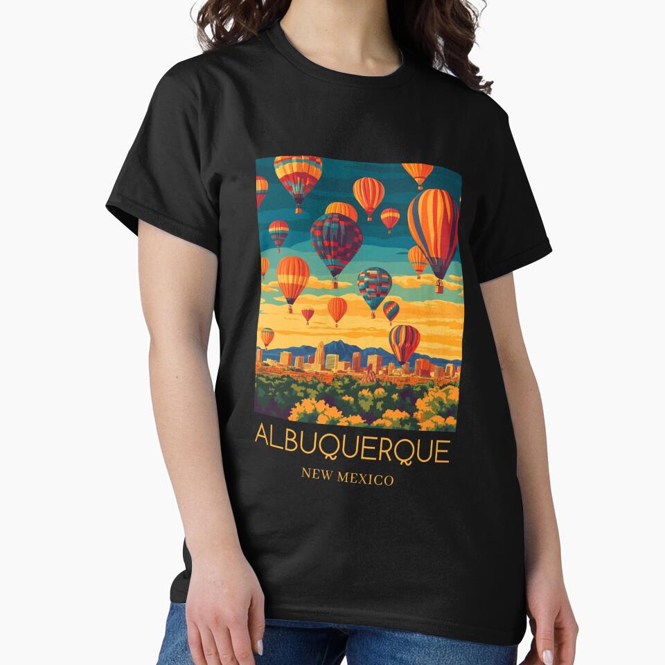 A Pop Art Travel Print of Albuquerque New Mexico by - Adult & Kids T-Shirts, Sweatshirts & Hoodies apparel design preview 2