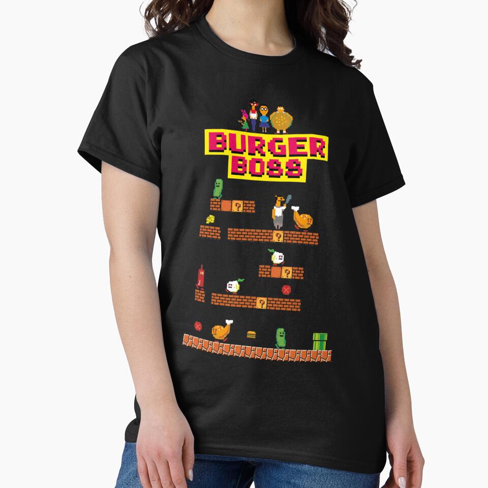 Burger Boss pixel art by AngelynAllai - Adult & Kids T-Shirts, Sweatshirts & Hoodies apparel design preview 2