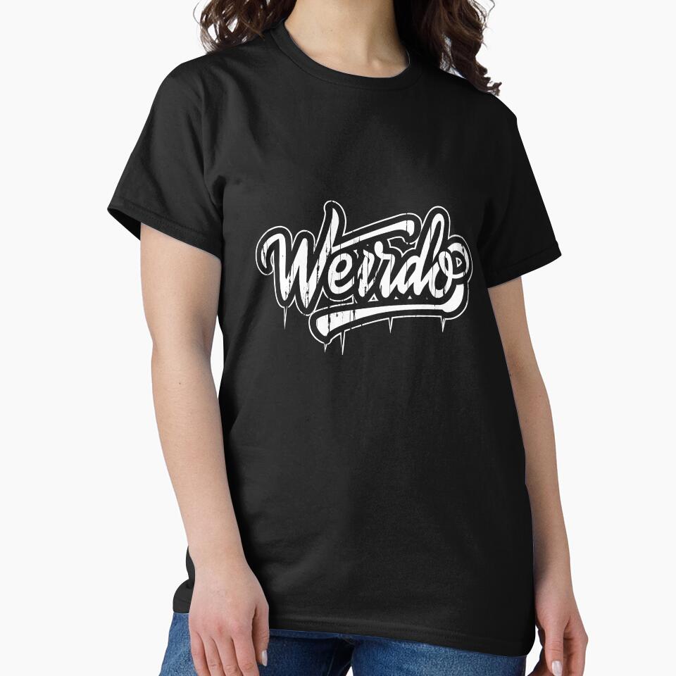 Weirdo Retro Graffiti Typography in Black by - Adult & Kids T-Shirts, Sweatshirts & Hoodies apparel design preview 2