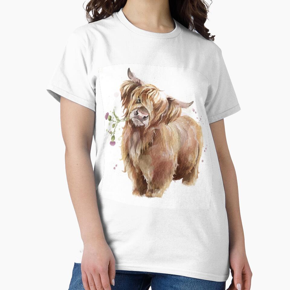 Highland Cow by AmeliaPlayer - Adult & Kids T-Shirts, Sweatshirts & Hoodies apparel design preview 2