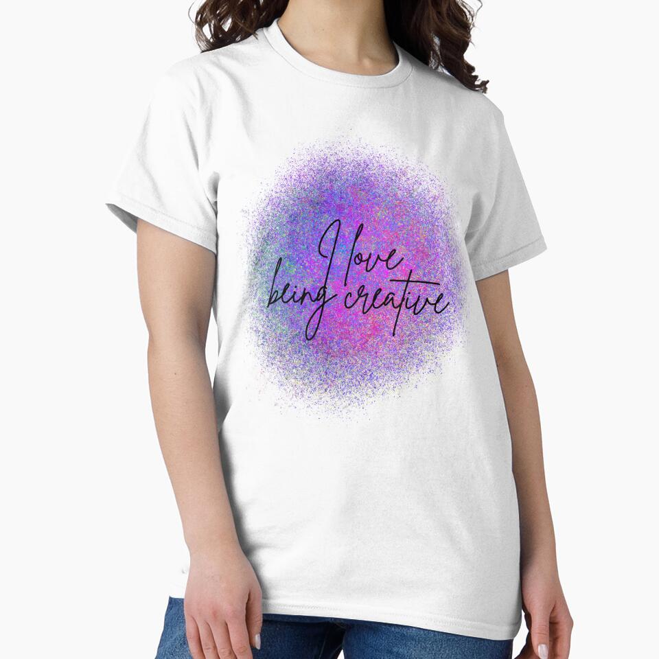 I Love Being Creative Minimalist Typography by - Adult & Kids T-Shirts, Sweatshirts & Hoodies apparel design preview 2