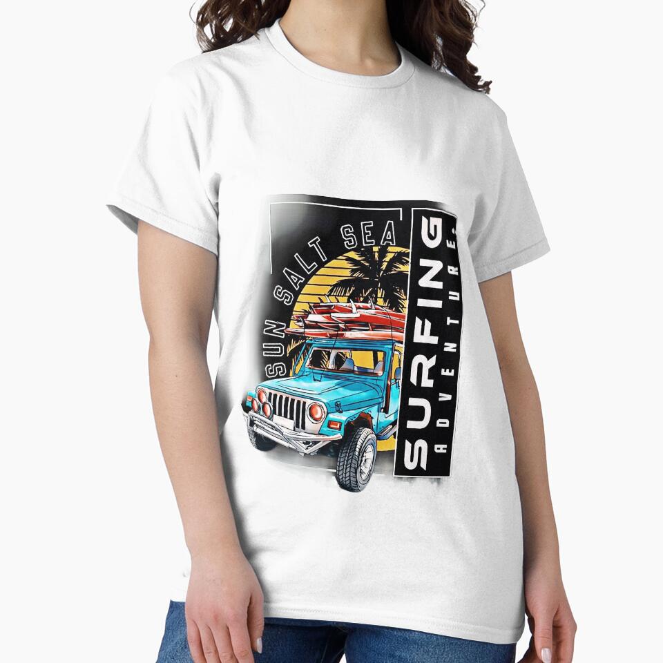 Surfing Adventure Graphic Printed by KARSCORP - Adult & Kids T-Shirts, Sweatshirts & Hoodies apparel design preview 2