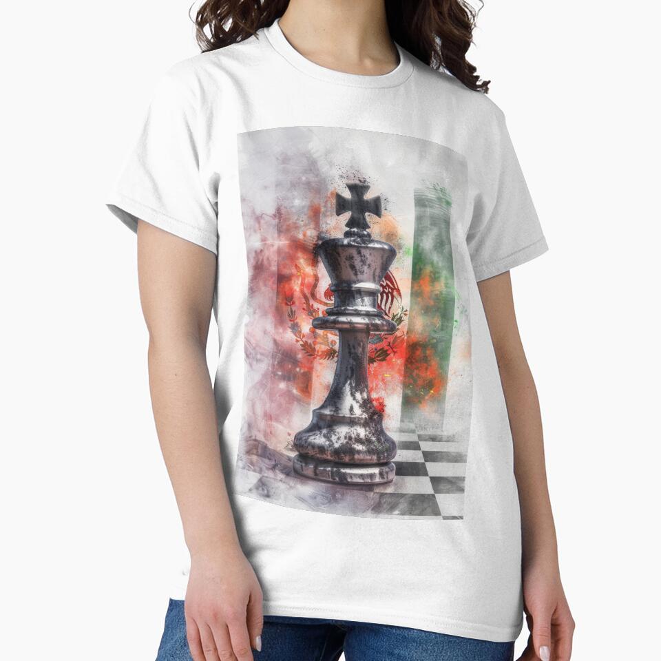 Royal Chess Pieces with Abstract Paint Splashes by - Adult & Kids T-Shirts, Sweatshirts & Hoodies apparel design preview 2
