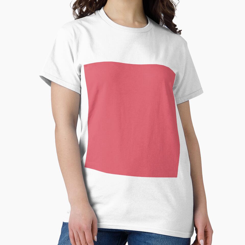 Plain Solid Color Coral Red Pink Vivid Magenta (C10 - Adult & Kids T-Shirts, Sweatshirts & Hoodies apparel design preview 2