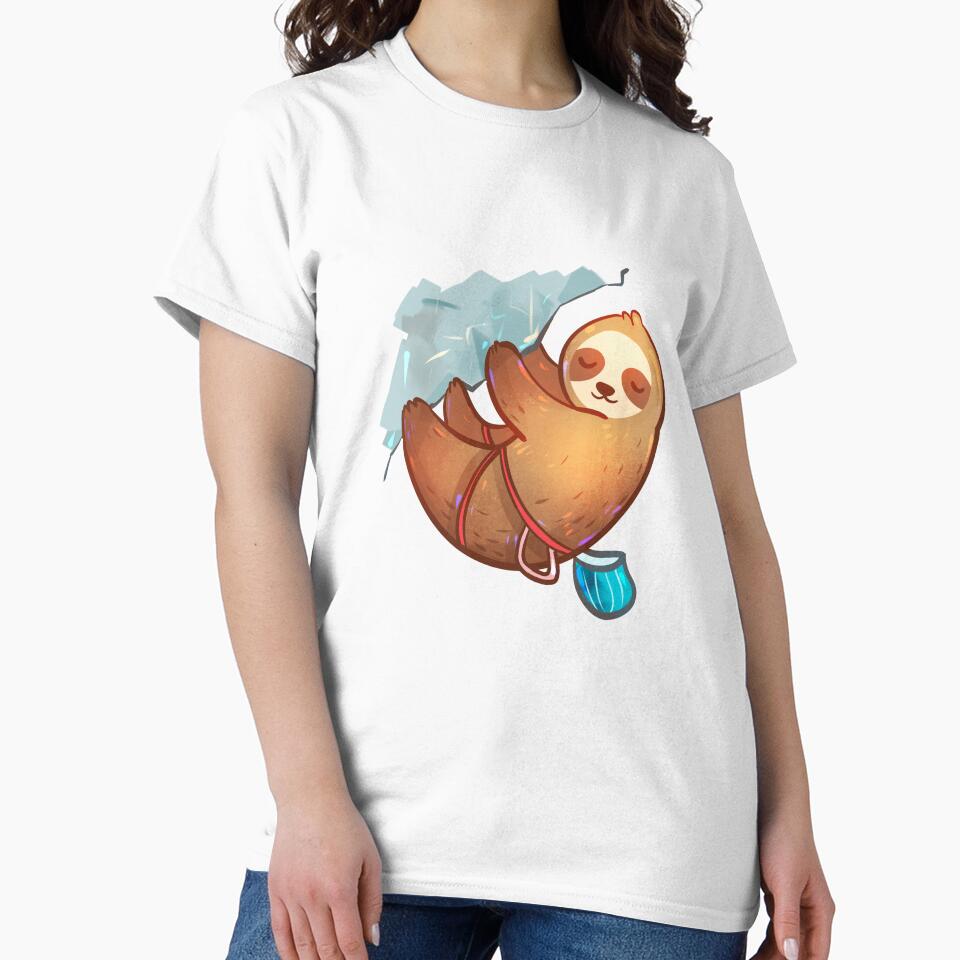 Cute Rock Climbing Sloth by PetiteClimber - Adult & Kids T-Shirts, Sweatshirts & Hoodies apparel design preview 2