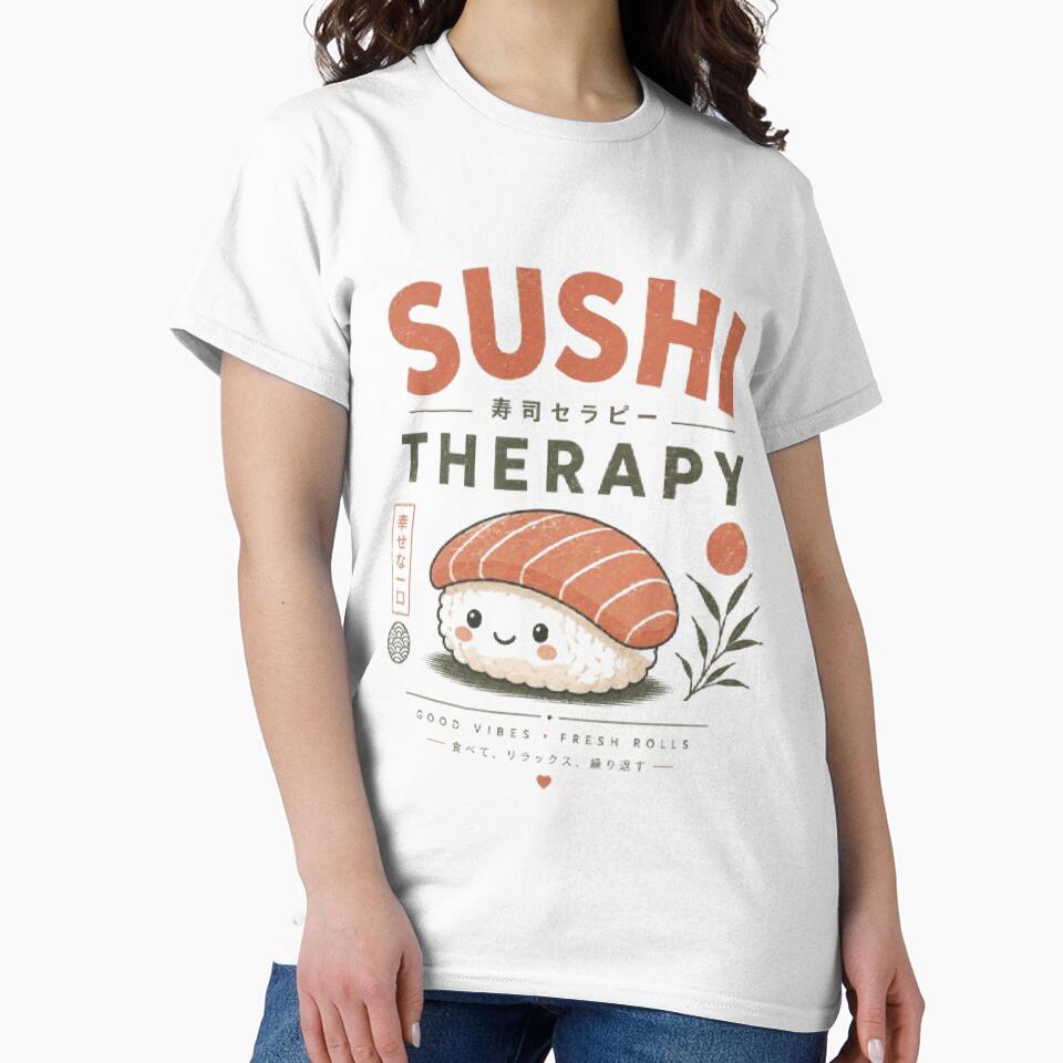 Minimal Sushi Lover Japanese Food Aesthetic by - Adult & Kids T-Shirts, Sweatshirts & Hoodies apparel design preview 2