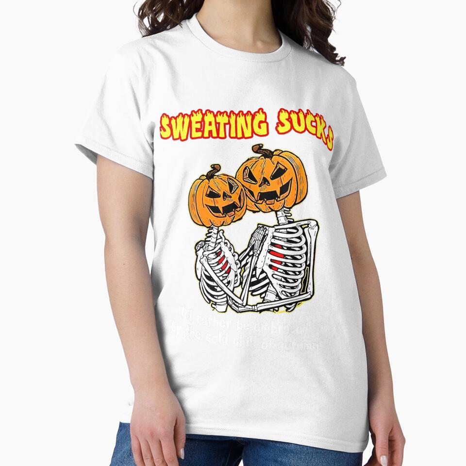Sweating Sucks Skeleton Halloween Couple Pumpkin by - Adult & Kids T-Shirts, Sweatshirts & Hoodies apparel design preview 2