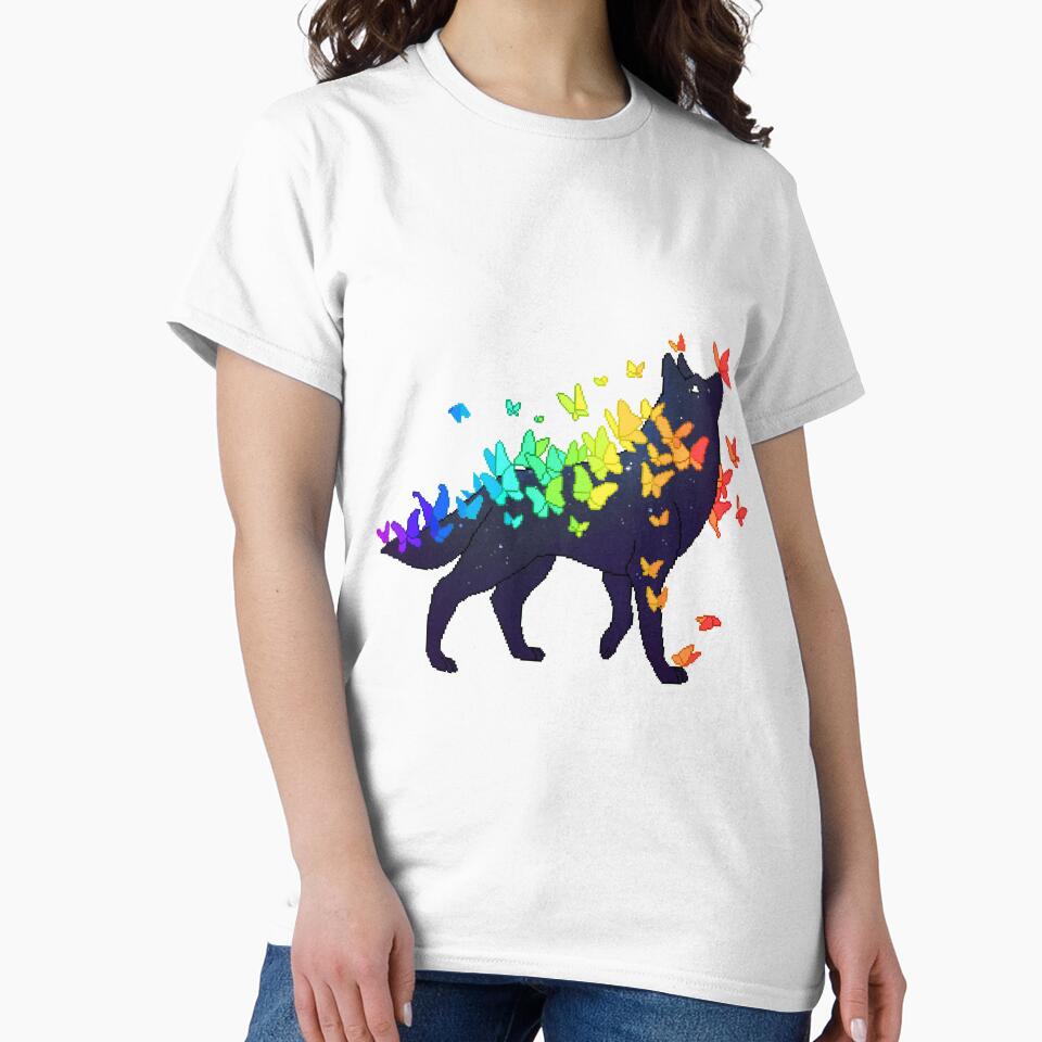Rainbow Pride Galaxy Wolf by OceanicScribble - Adult & Kids T-Shirts, Sweatshirts & Hoodies apparel design preview 2