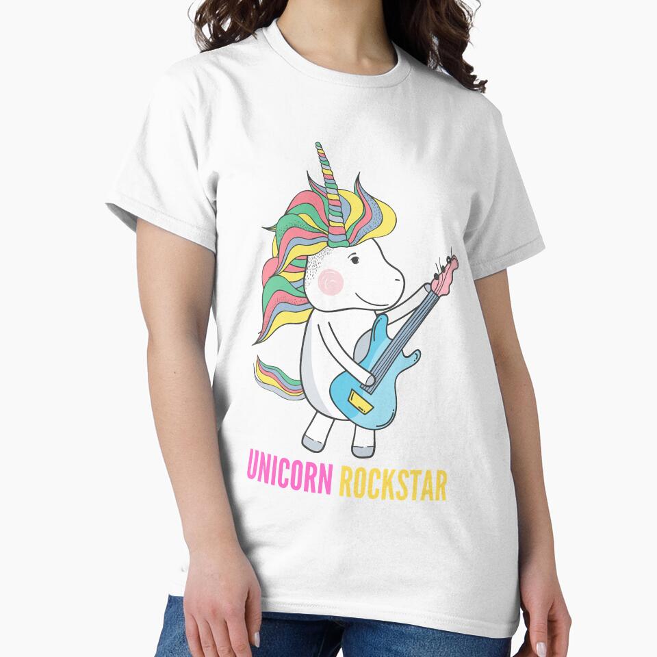 Funny-unicorn-Rockstar-music-guitar- by EricLitt - Adult & Kids T-Shirts, Sweatshirts & Hoodies apparel design preview 2