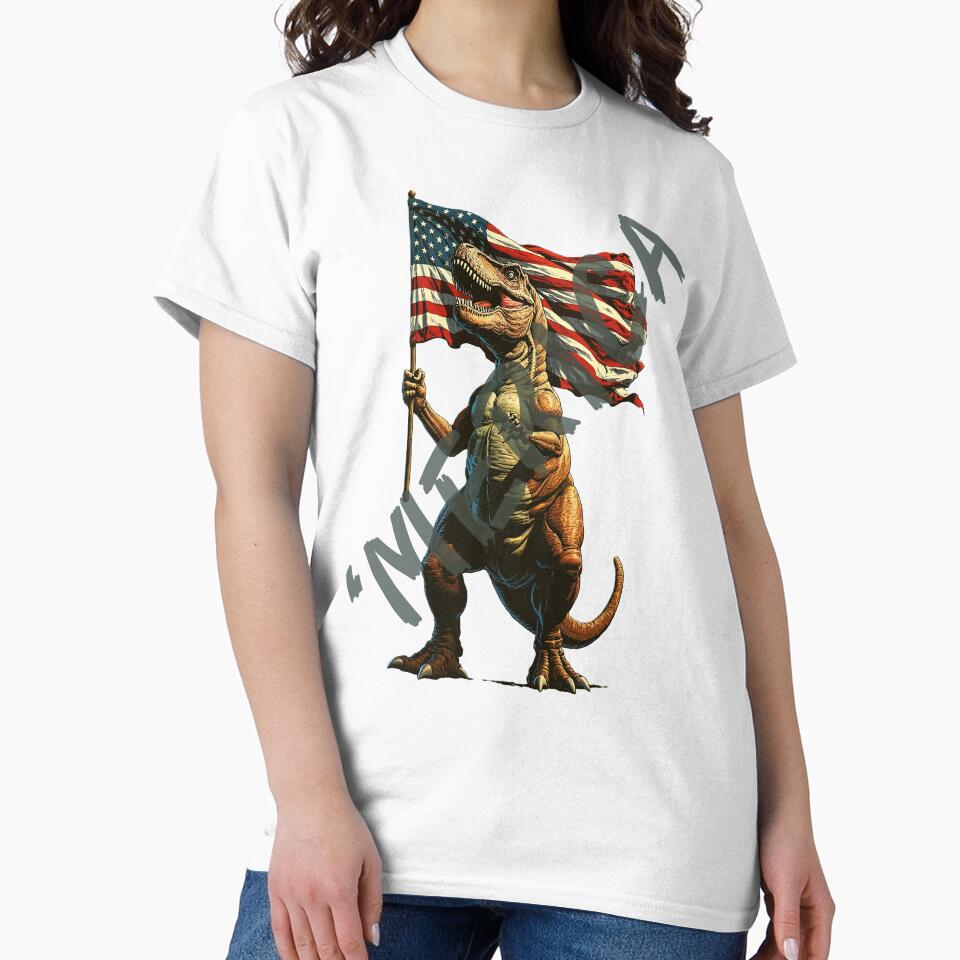 USA MERICA Dinosaur by Inklivion - Adult & Kids T-Shirts, Sweatshirts & Hoodies apparel design preview 2