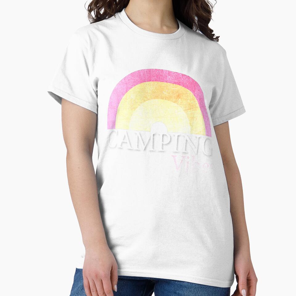 Camping Vibes Women Rainbow Graphic Top Casual - Adult & Kids T-Shirts, Sweatshirts & Hoodies apparel design preview 2
