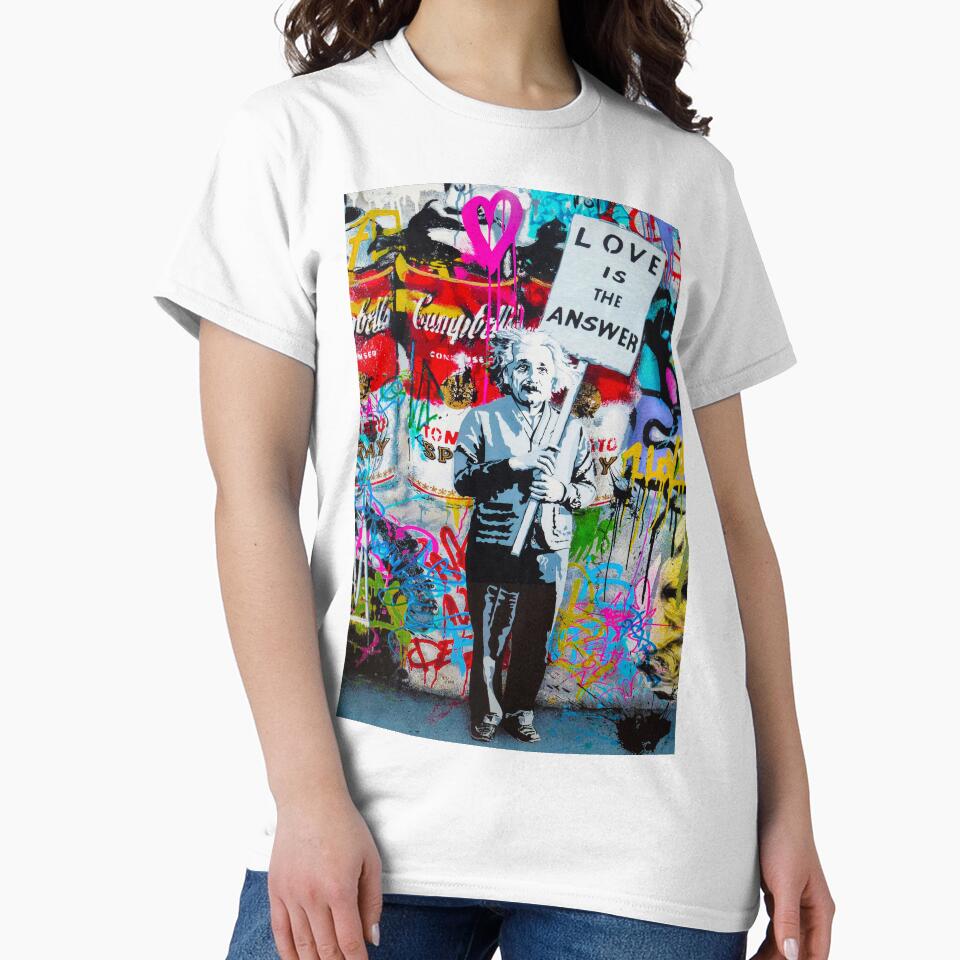 Banksy Love Is The Answer by SharpWallArts - Adult & Kids T-Shirts, Sweatshirts & Hoodies apparel design preview 2