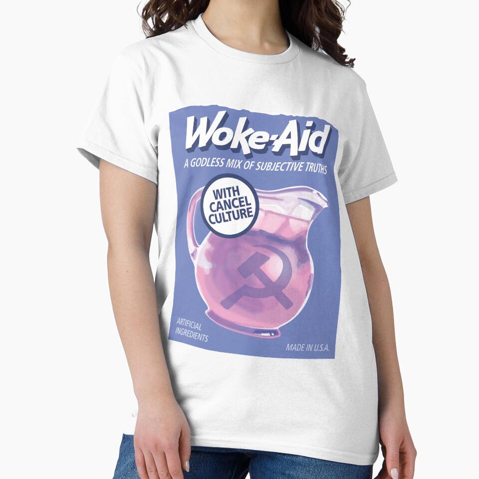 WOKE-AID on black field by skRB - Adult & Kids T-Shirts, Sweatshirts & Hoodies apparel design preview 2