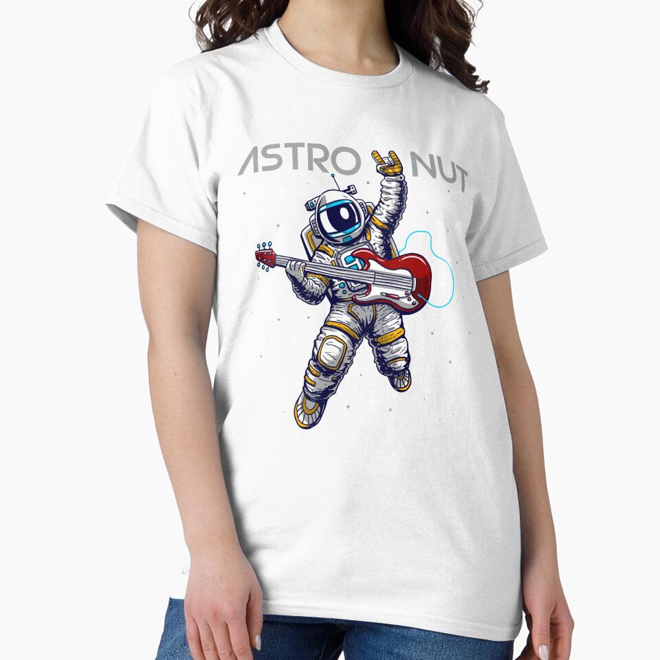 Astro nuts (astronaut playing guitar) by hayrpictures - Adult & Kids T-Shirts, Sweatshirts & Hoodies apparel design preview 2