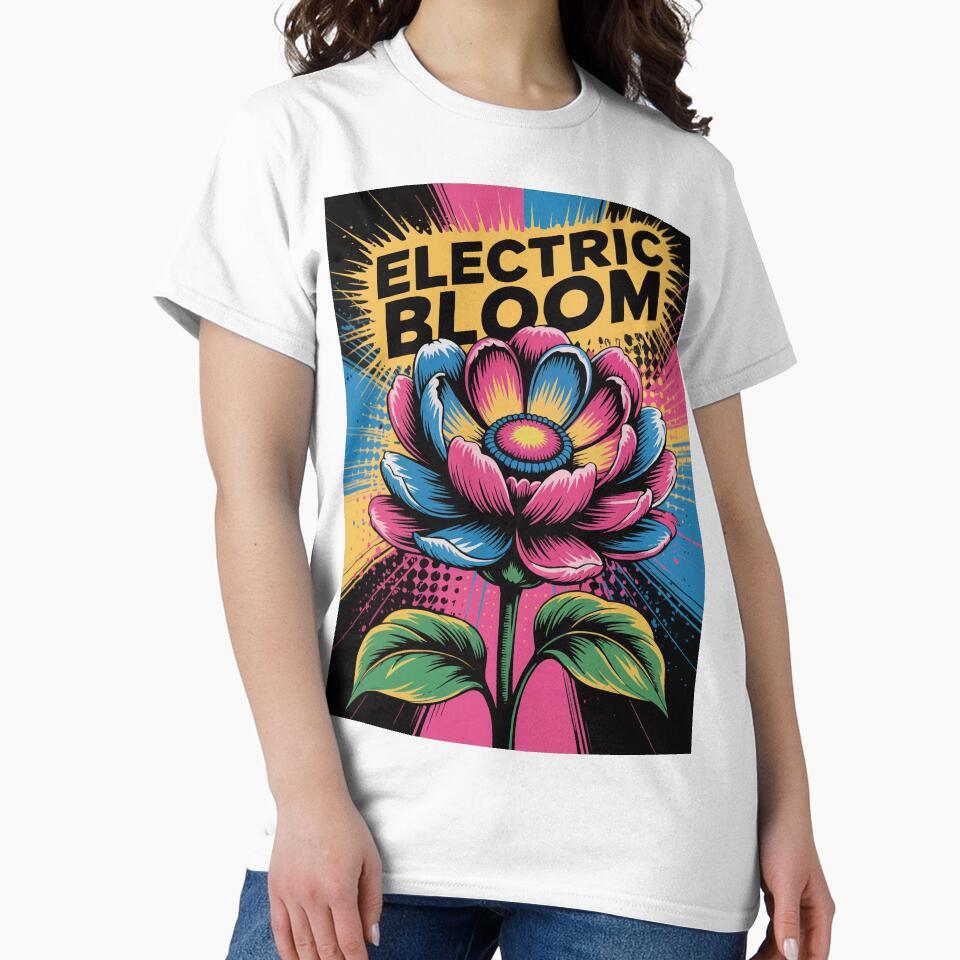 Electric Bloom of Color Pop Art by Ketique - Adult & Kids T-Shirts, Sweatshirts & Hoodies apparel design preview 2