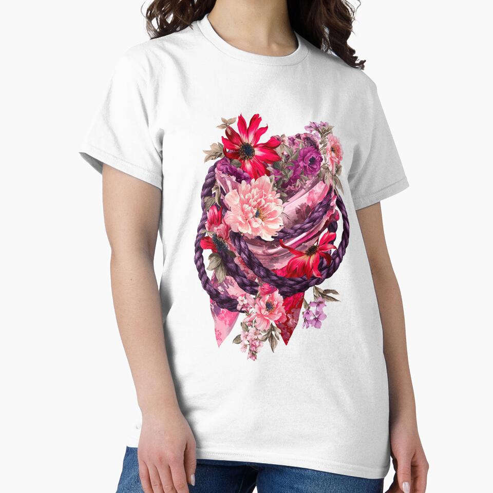 Western Shibari Floral Lasso by Anastasiia Yurevych - Adult & Kids T-Shirts, Sweatshirts & Hoodies apparel design preview 2