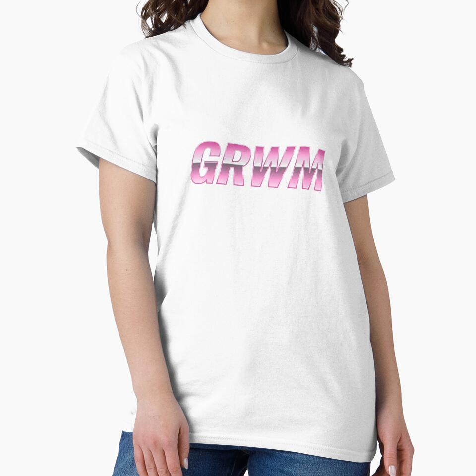 GRWM Y2K Cyber Pop Pink Metallic Typography Aesthetic - Adult & Kids T-Shirts, Sweatshirts & Hoodies apparel design preview 2