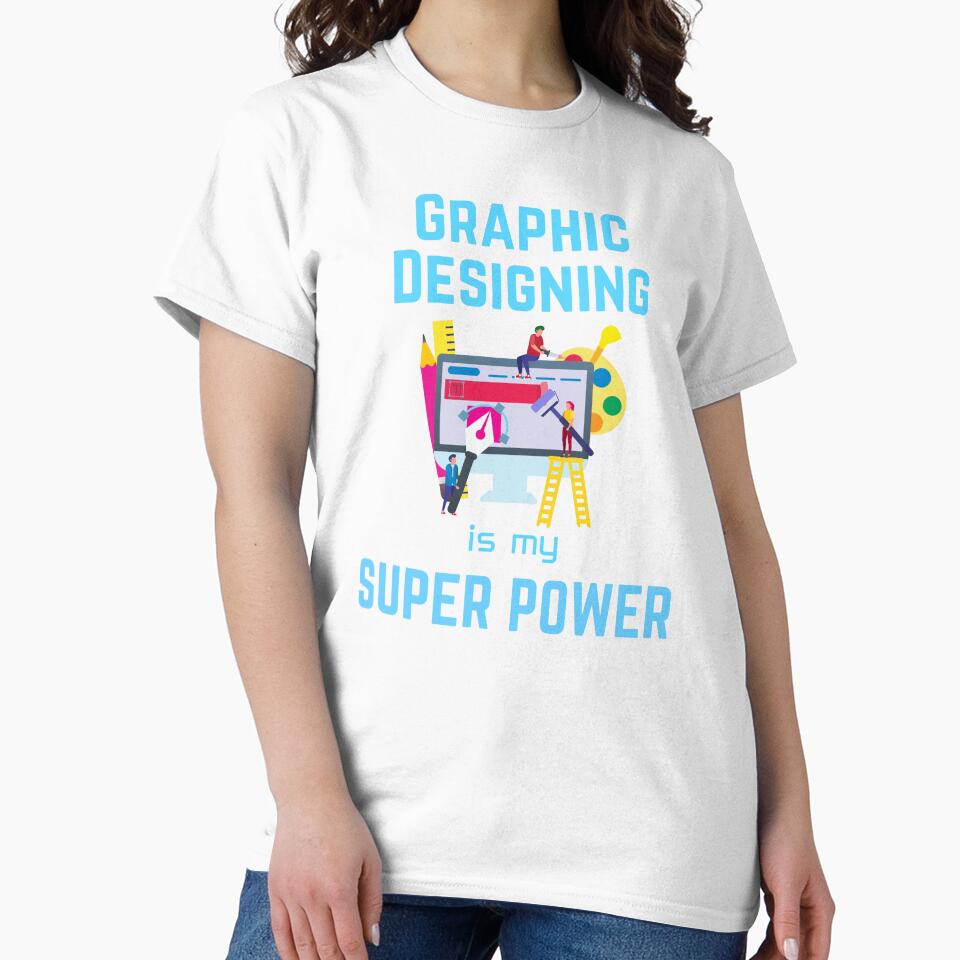 Graphic Designer Designing is my superpower by - Adult & Kids T-Shirts, Sweatshirts & Hoodies apparel design preview 2