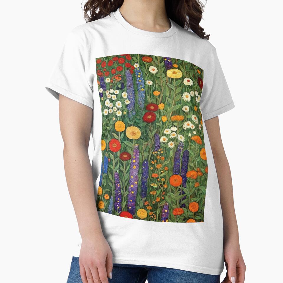 Gustav Klimt Flower Garden by maniacfitness - Adult & Kids T-Shirts, Sweatshirts & Hoodies apparel design preview 2