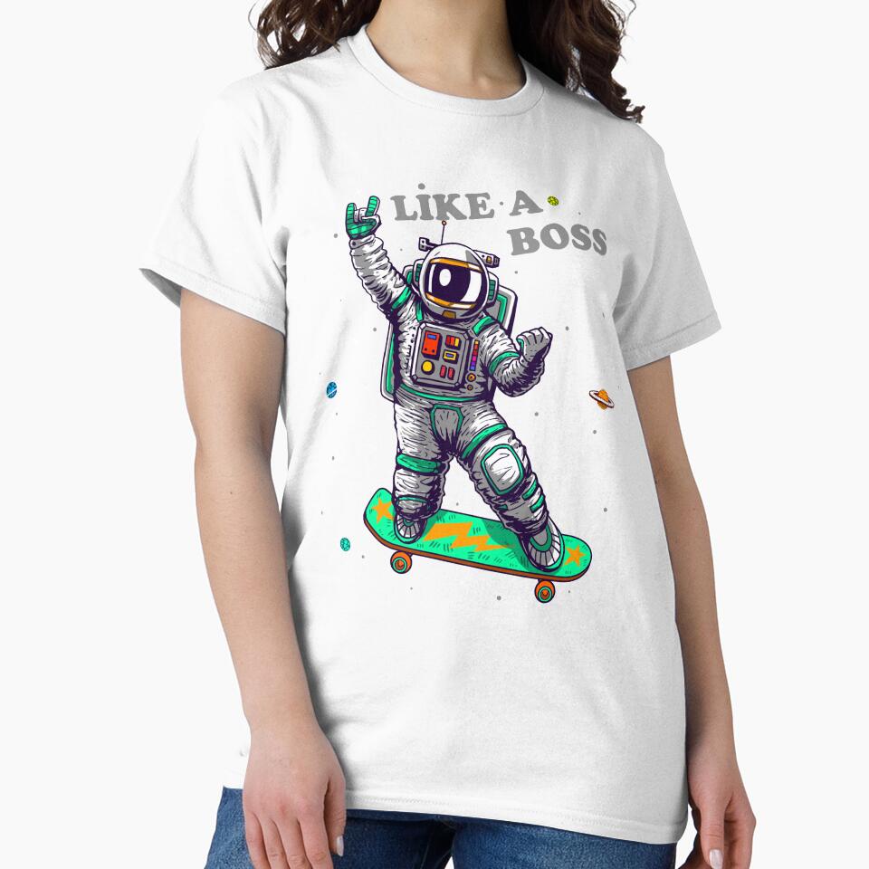 Like a boss (cool astronaut) by hayrpictures - Adult & Kids T-Shirts, Sweatshirts & Hoodies apparel design preview 2