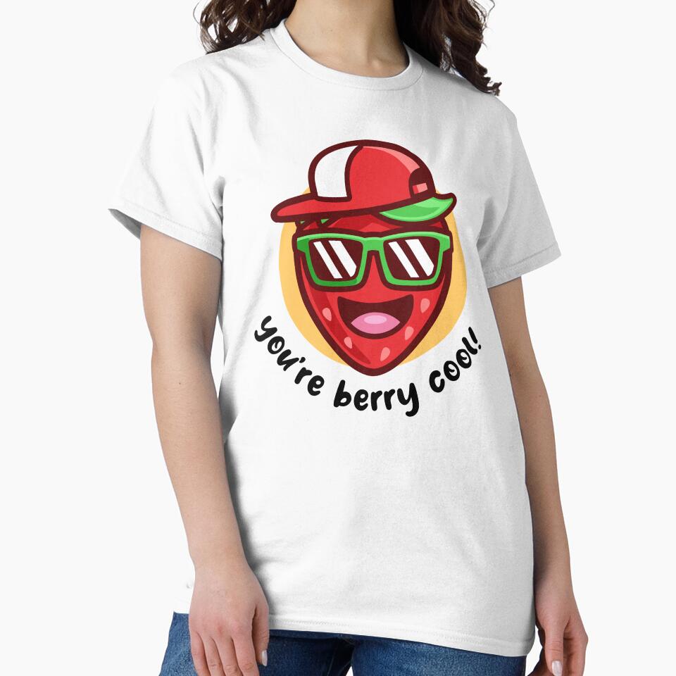 You're berry cool strawberry (on light colors) by - Adult & Kids T-Shirts, Sweatshirts & Hoodies apparel design preview 2