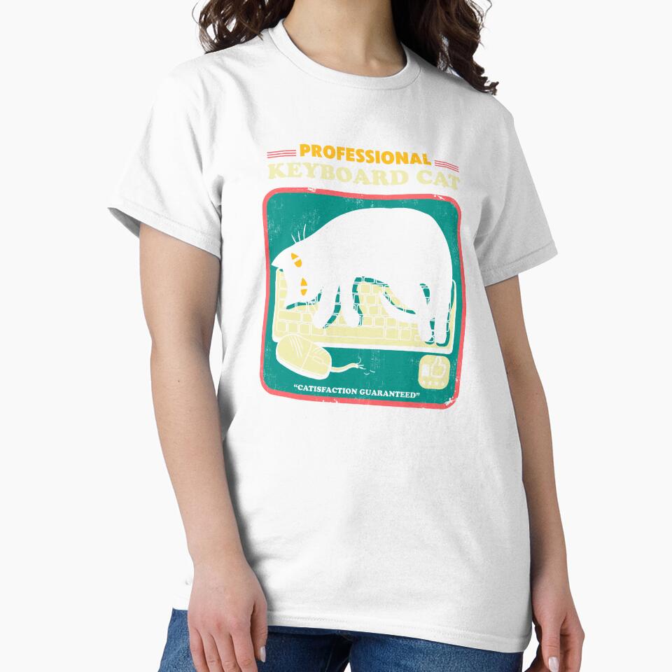Professional keyboard cat by Elan Harris - Adult & Kids T-Shirts, Sweatshirts & Hoodies apparel design preview 2