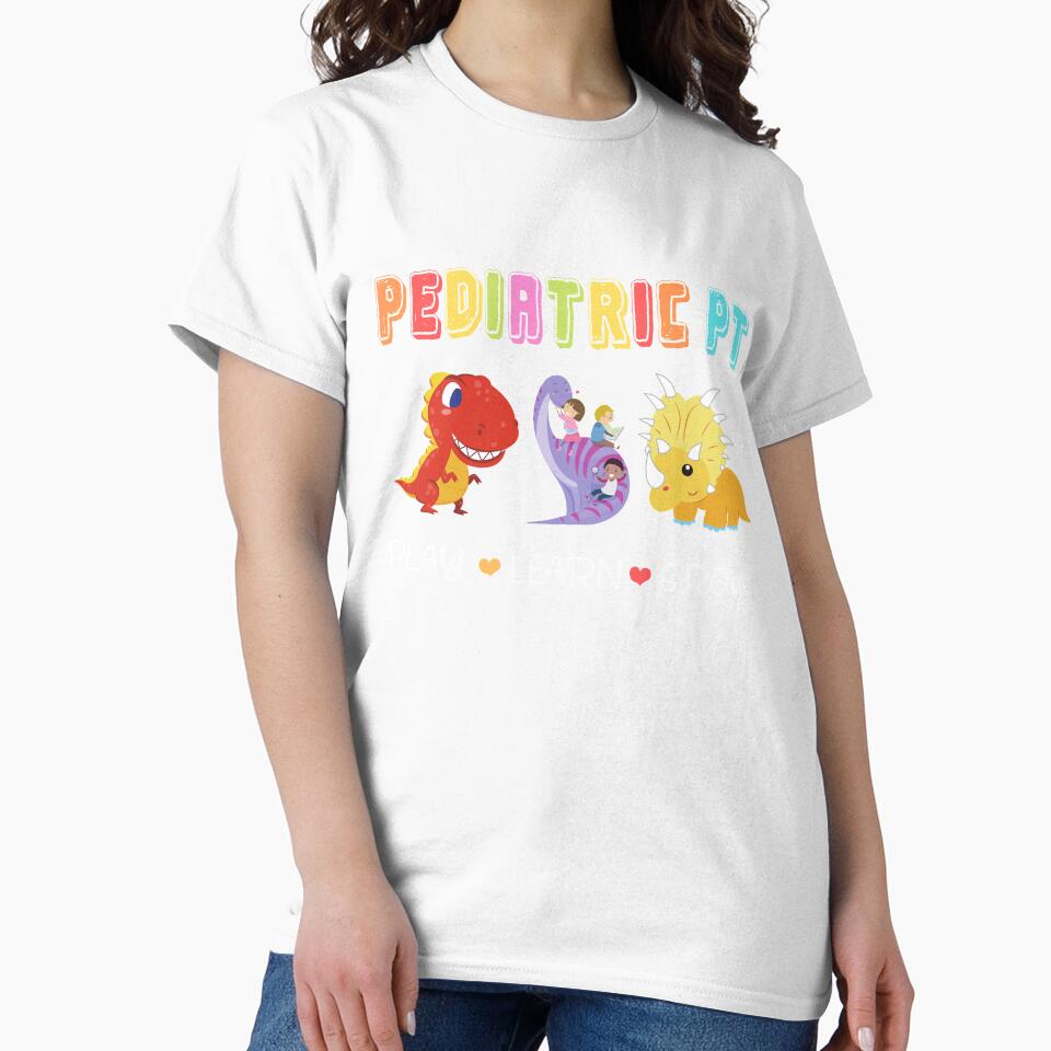 Rainbow Pediatric PT Kids Dinosaur Physical Therapist - Adult & Kids T-Shirts, Sweatshirts & Hoodies apparel design preview 2