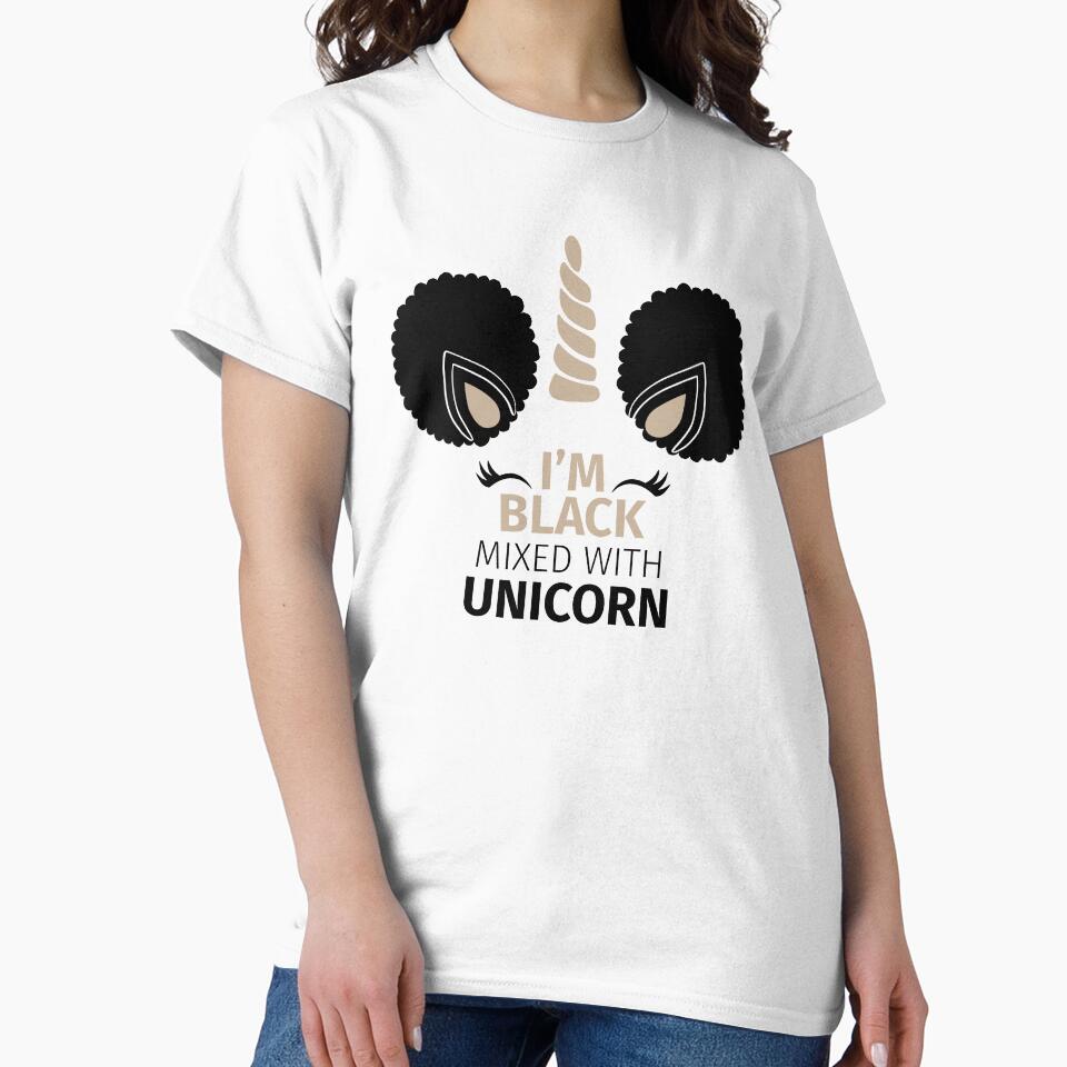 Afro Puffs Magic Unicorn I'm Black Mixed with by - Adult & Kids T-Shirts, Sweatshirts & Hoodies apparel design preview 2