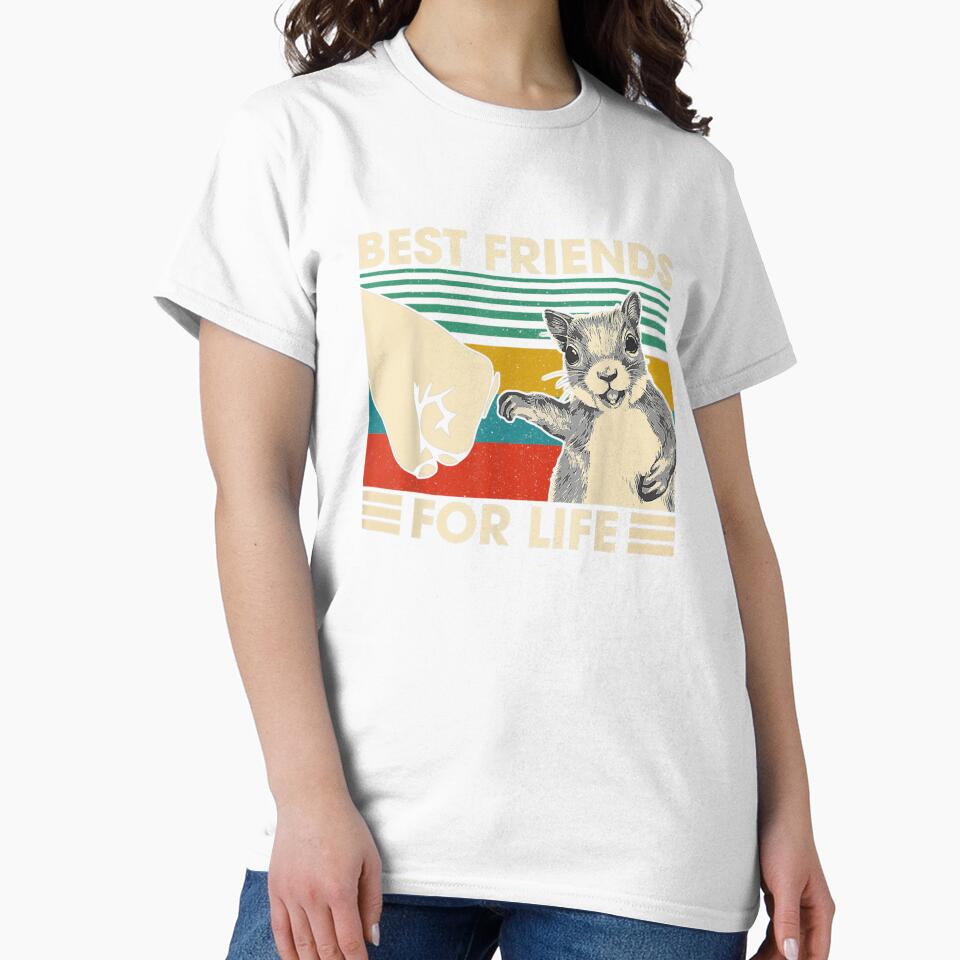 Retro Vintage Squirrel Best Friend For Life Fist Bump - Adult & Kids T-Shirts, Sweatshirts & Hoodies apparel design preview 2