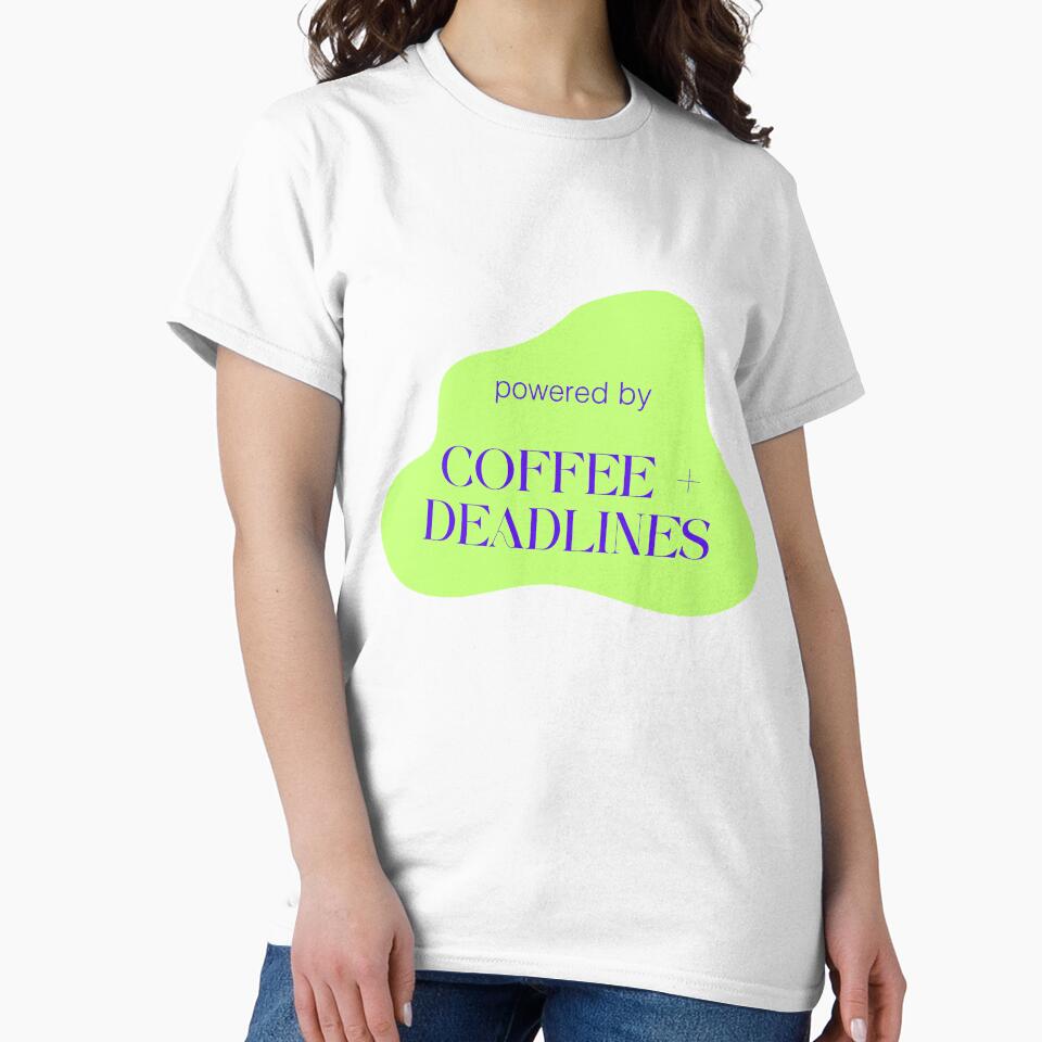 Powered by coffee deadlines krstyd - Adult & Kids T-Shirts, Sweatshirts & Hoodies apparel design preview 2
