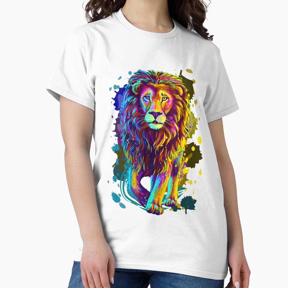 Cool Colorful Wild Lion Stylish Graphic Design by - Adult & Kids T-Shirts, Sweatshirts & Hoodies apparel design preview 2