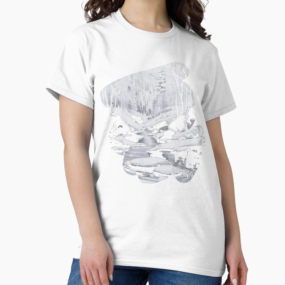 Ink painting landscape by Inklivion - Adult & Kids T-Shirts, Sweatshirts & Hoodies apparel design preview 2