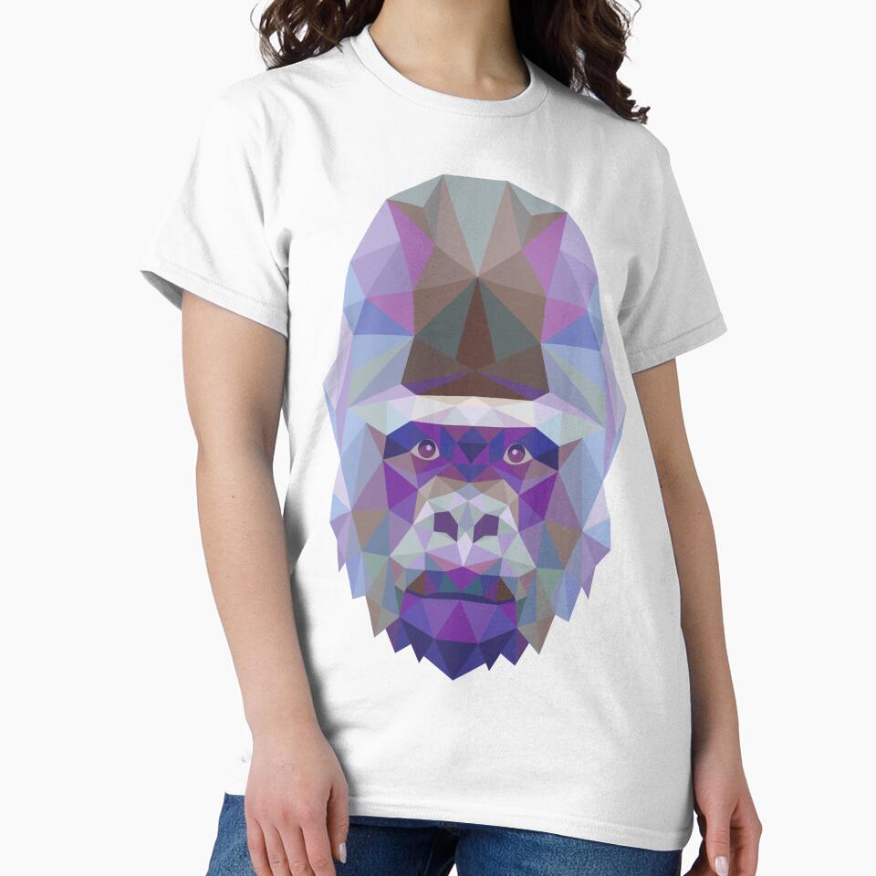 Gorilla Head Polygon by Fairyjam - Adult & Kids T-Shirts, Sweatshirts & Hoodies apparel design preview 2