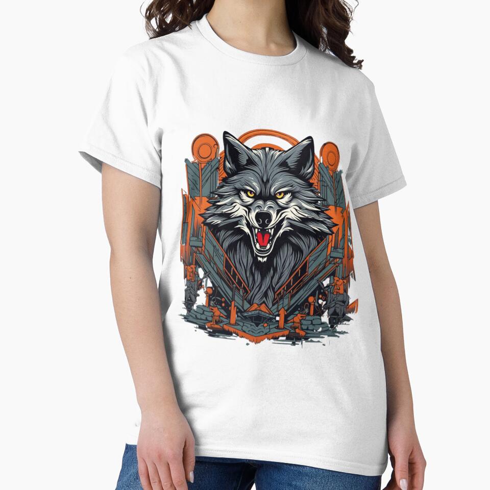 Urban Howl The Wolf Of Wall by NightshadeWolfs - Adult & Kids T-Shirts, Sweatshirts & Hoodies apparel design preview 2
